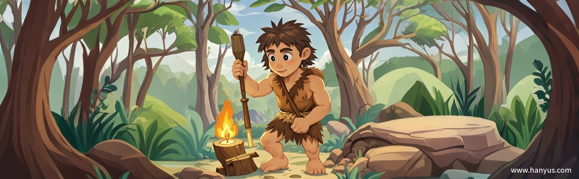 Suiren Shi Discovers Fire: The Spark of Human Civilization